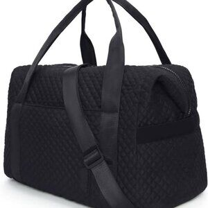 BAGSMART Black Quilted Travel Duffle Bag